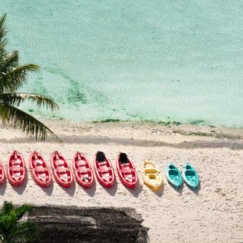 Canoe rentals on a beach side in Guam.